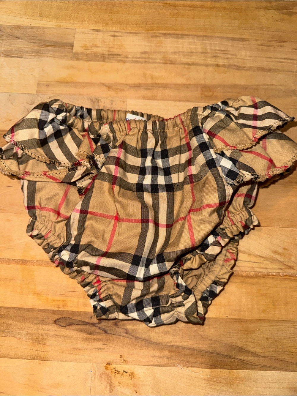 Burberry Tan Plaid Ruffle Bloomers